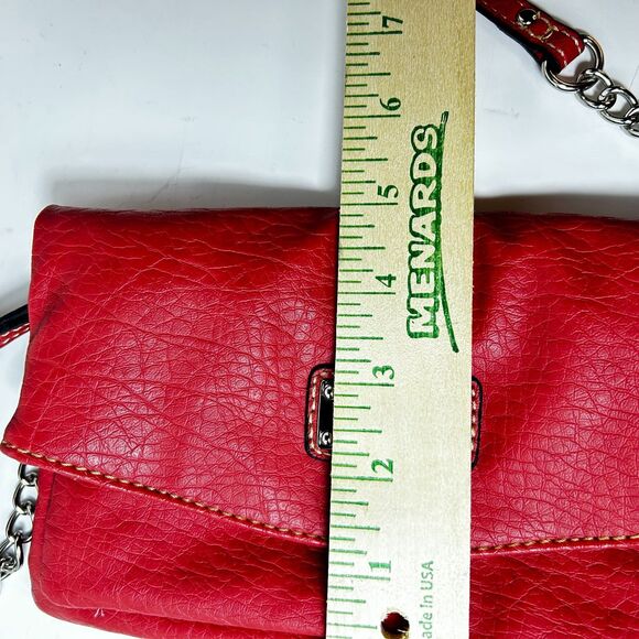 Nine West Women's Pink Textured Vegan Leather Chain Strap Wallet Crossbody Bag - Picture 14 of 14